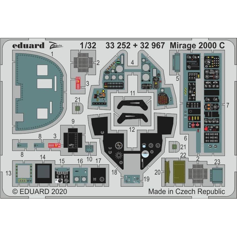 1/32 Mirage 2000 C Zoom Photo-Etched Parts (for Kitty Hawk)