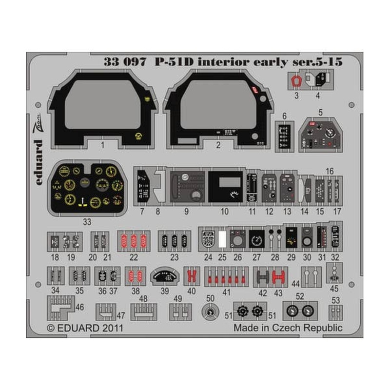 1/32 P-51D Interior Early Ser.5-16 Self-Adhesive (for Tamiya) Zoom