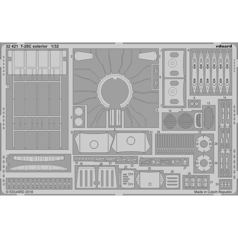 1/32 T-28C Exterior Photo-Etched Parts (for Kitty Hawk)