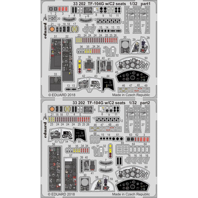 1/32 TF-104G w/C2 Seats ZOOM Photo-Etched Set (for Italeri)