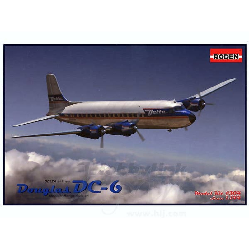 1/144 Douglas DC-6 Delta Airlines Medium-Range Airliner