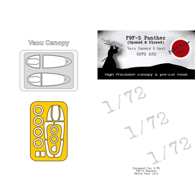 1/72 F-9F Vacu Canopy & Mask (op/cl) (for Hobby Boss)