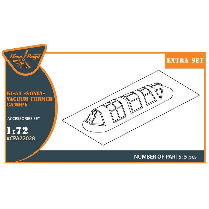 1/72 Ki-51 Sonia  (All Versions) Vacuum Formed Canopy (for Clear Prop!)