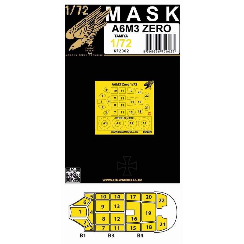 1/72 A6M3 Zero canopy mask (for Tamiya)