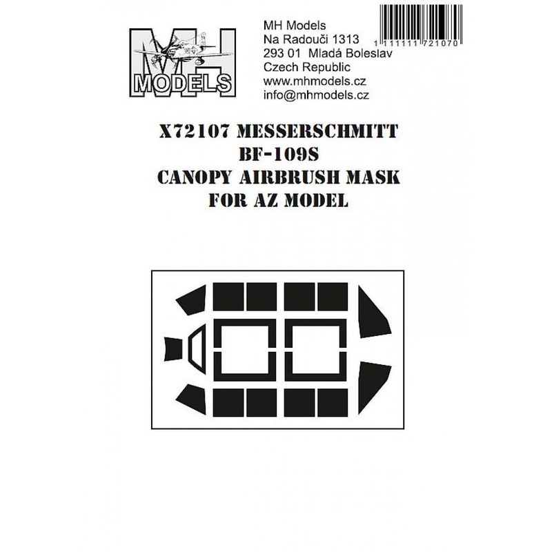 1/72 Bf 109S canopy airbrush mask for AZ model