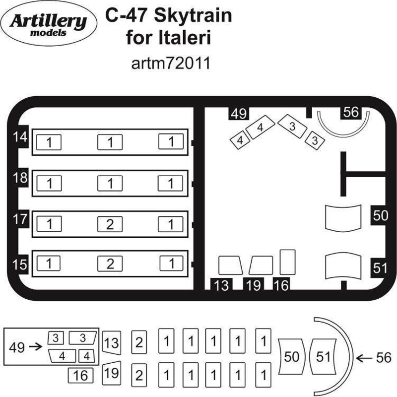 1/72 C-47 Skytrain MASK, for Italeri