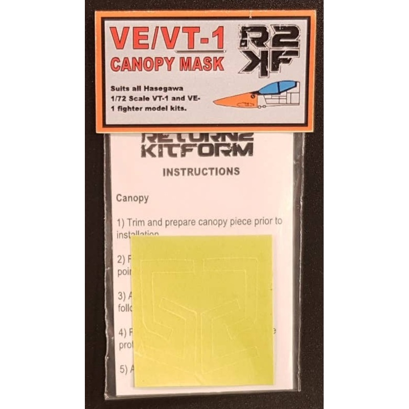 1/72 Canopy Mask for VE/VT-1  for Hasegawa