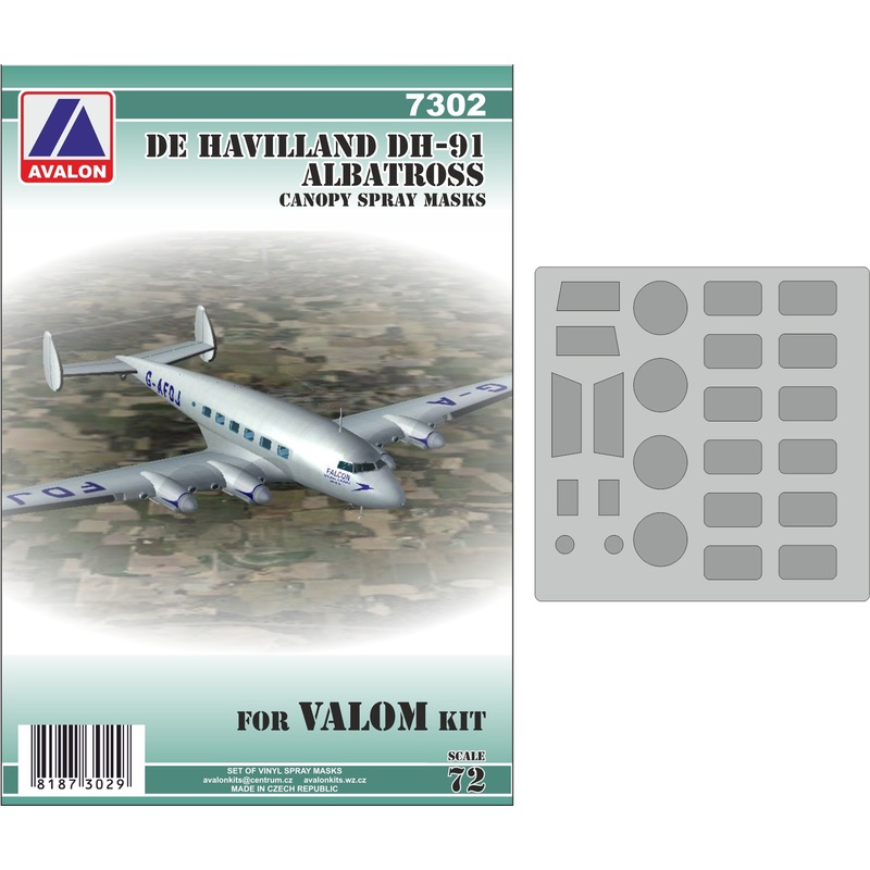 1/72 De Havilland DH-91 Albatross Canopy Spray Masks (for Valom)