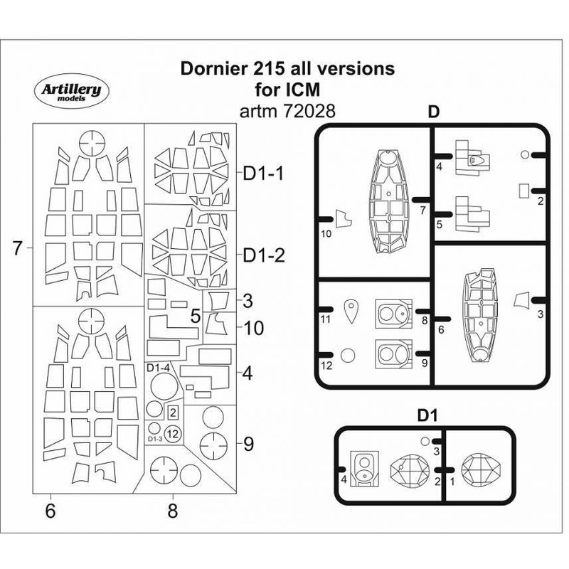 1/72 Dornier 215 all versions MASK, for ICM