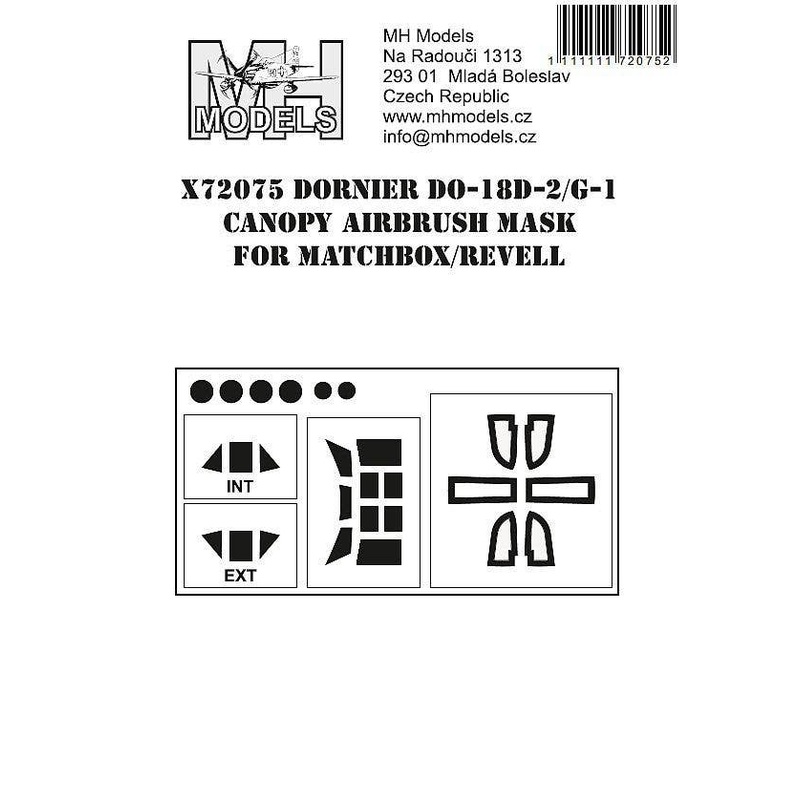 1/72 Dornier Do-18D-2/G-1 canopy airbrush mask for Matchbox/Revell