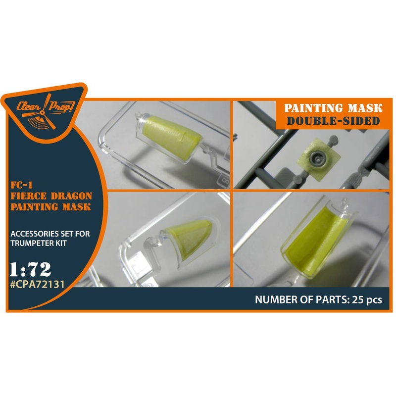 1/72 FC-1 Fierce Dragon double-sided painting mask on yellow kabuki paper for Trumpeter kit