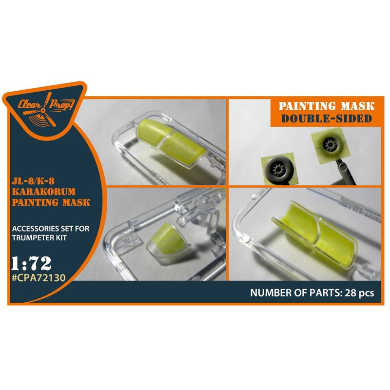 1/72 JL-8/K-8 Karakorum double-sided painting mask on yellow kabuki paper for Trumpeter kit