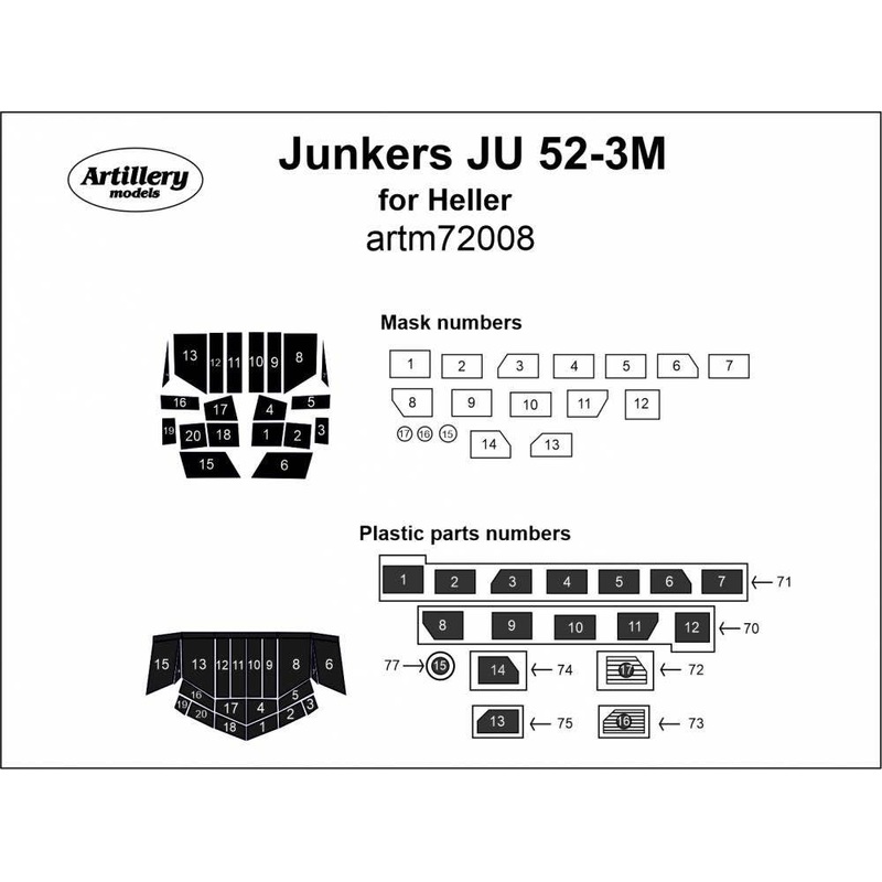 1/72 Ju 52-3M MASK, for Heller, KPM