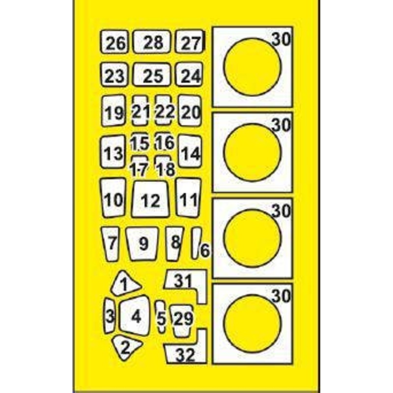 1/72 M6A1 Seiran painting mask for Tamiya kit (60737) "yellow kabuki paper"