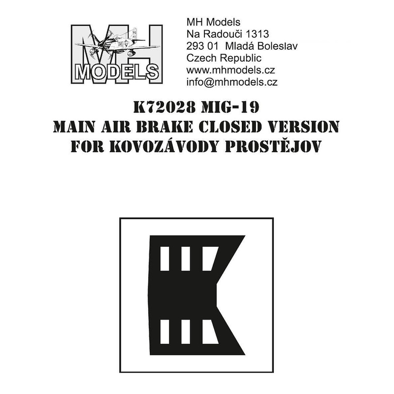 1/72 MiG-19 Main Air Brake closed version for Kovozavody Prostejov