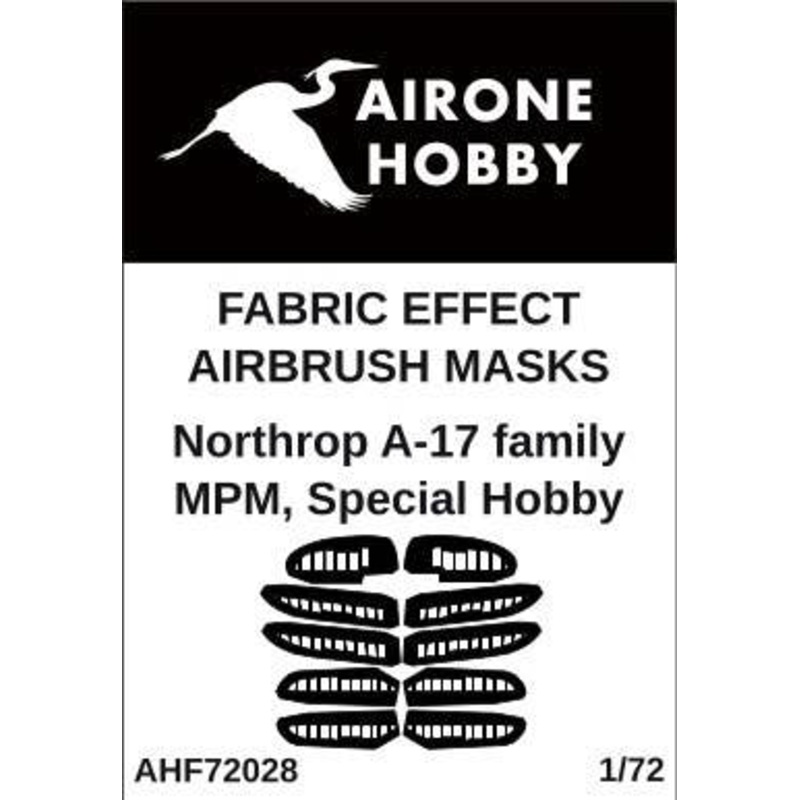 1/72 Northrop A-17 Family Fabric Effect Airbrush Mask (for MPM/Special Hobby)