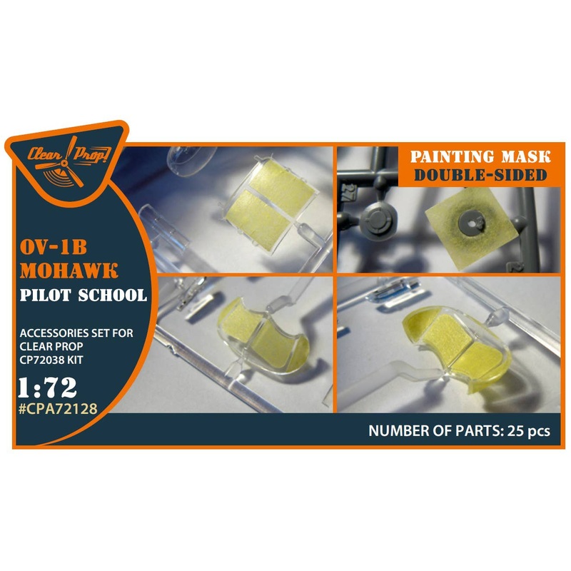 1/72 OV-1B Mohawk Pilot School painting mask on yellow kabuki paper for Clear Prop! CPU72038