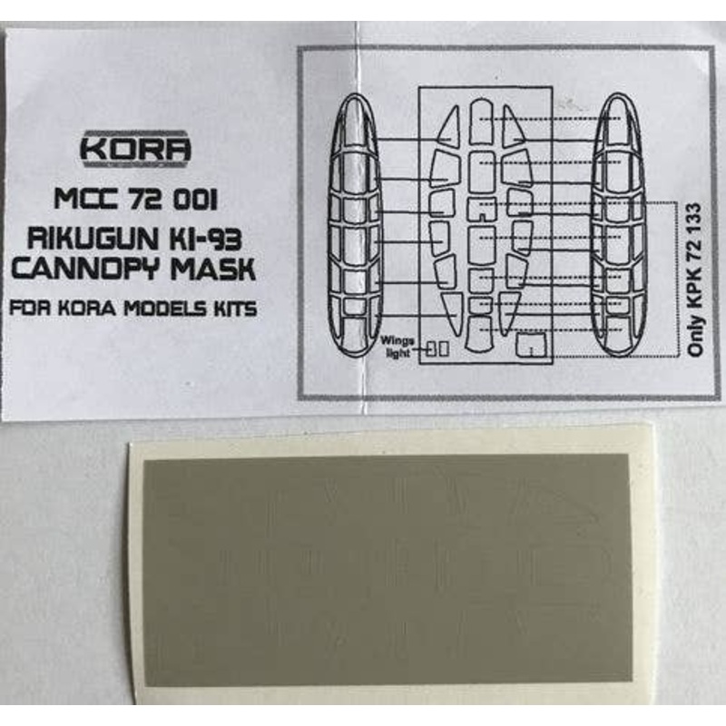 1/72 Rikugun Ki-93 canopy mask