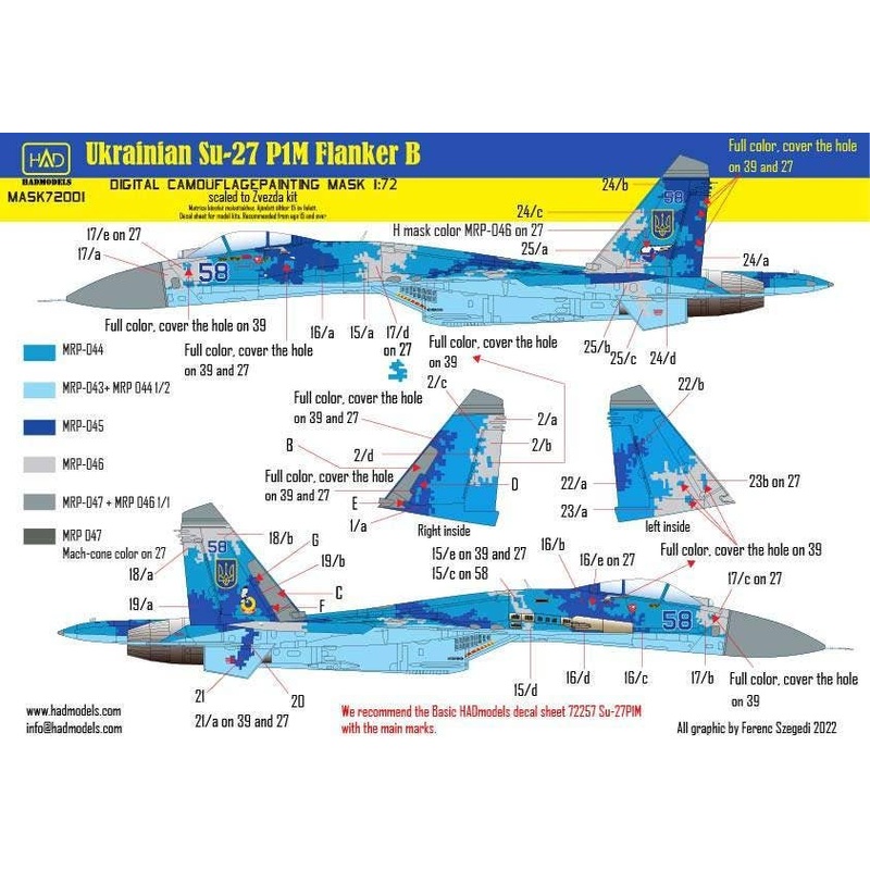 1/72 Su-27P1M Digital Camouflage PAINTING MASK