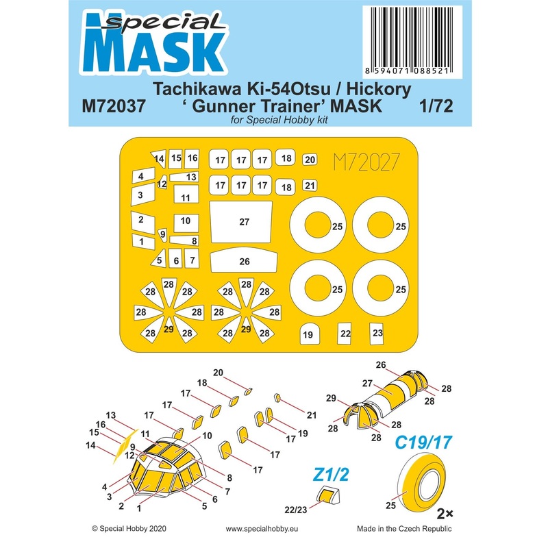 1/72 Tachikawa Ki-54Otsu / Hickory Gunner Trainer MASK (for Special Hobby)