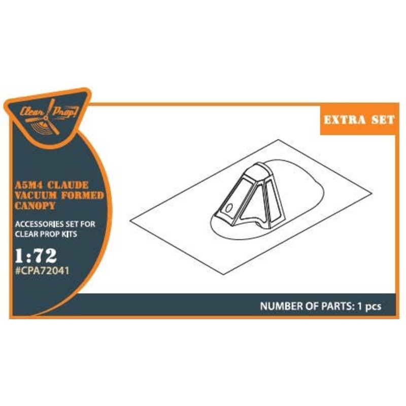 1/72 A5M4 Claude vacuum formed canopy for Clear Prop