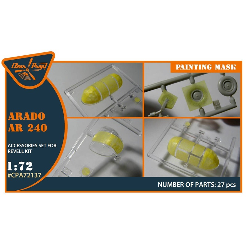 1/72 Arado Ar-240 painting mask on yellow kabuki paper for REVELL kit