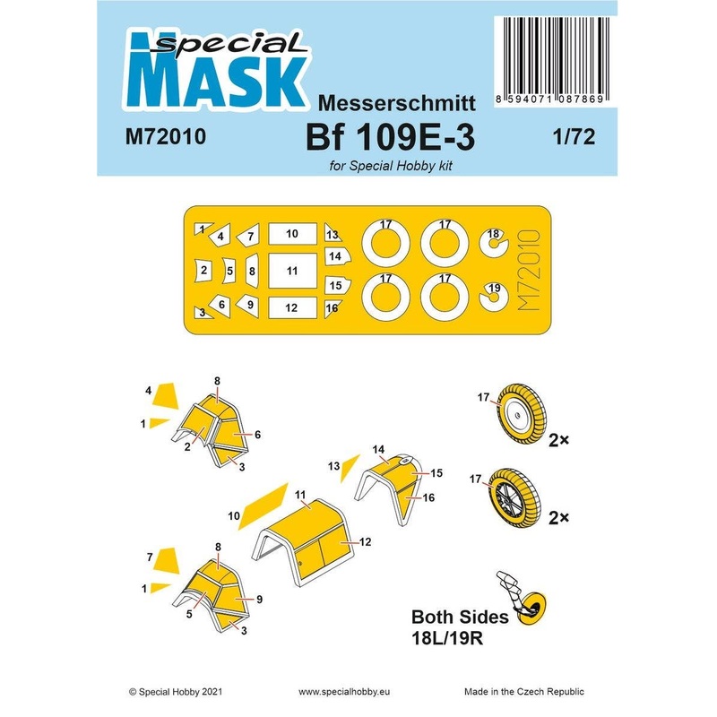 1/72 Bf109E-1 / 3 Painted Mask Sticker (For Special Hobby)