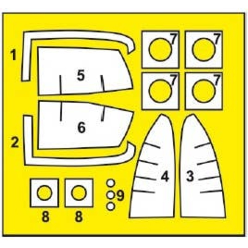 1/72 F-16B twin seater for REVELL kit painting mask made from "yellow kabuki paper"