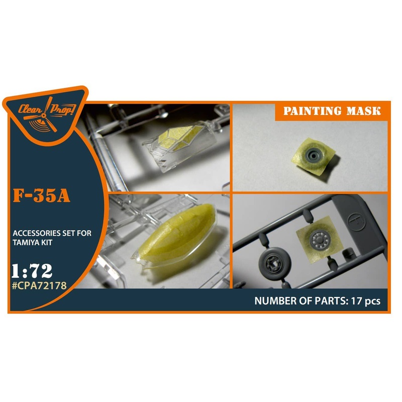 1/72 F-35A painting mask on yellow kabuki paper for Tamiya kit