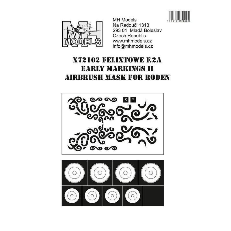 1/72 Felixstowe F.2A Early Markings II airbrush mask for Roden