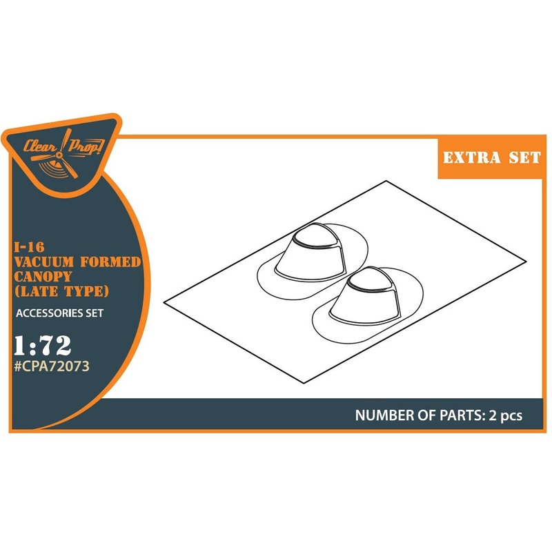 1/72 I-16 vacuum formed canopy (late version) for Clear Prop! Kits