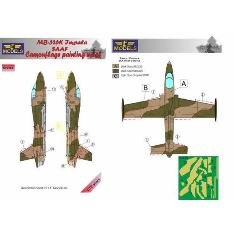 1/72 MB 326K Impala SAAF Camouflage Painting Mask