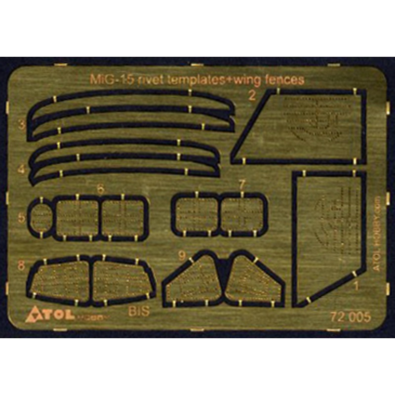 1/72 MiG-15 Rivet Template & Wing Fences (for Eduard)