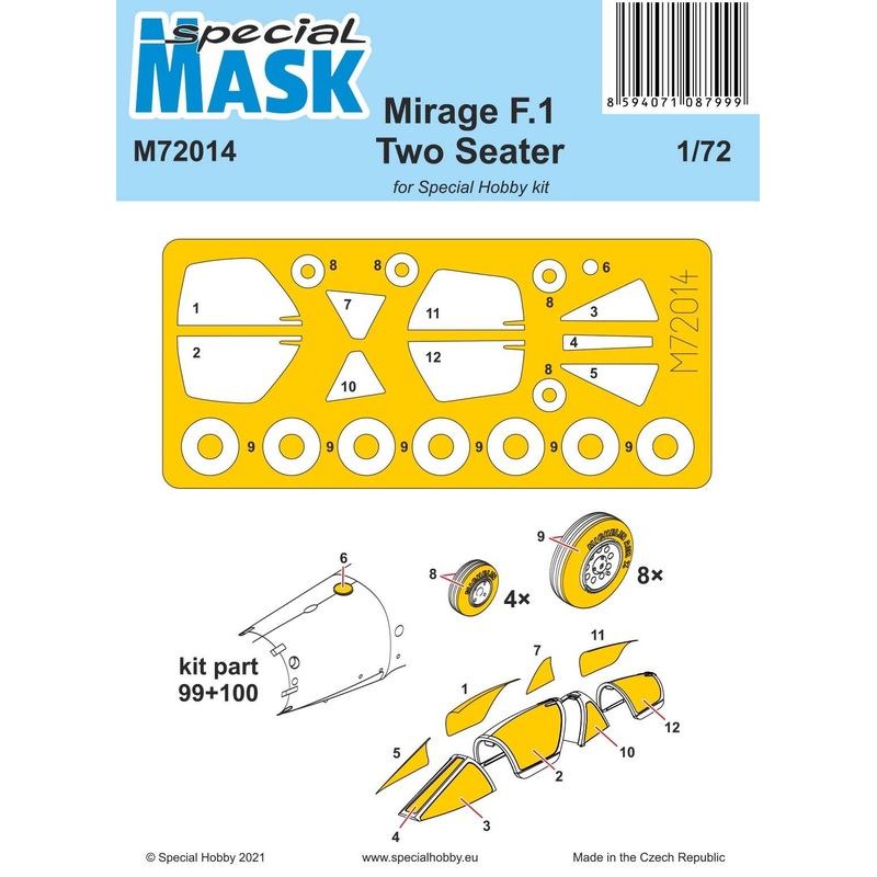 1/72 Mirage F.1 Two Seater Mask (for Special Hobby)