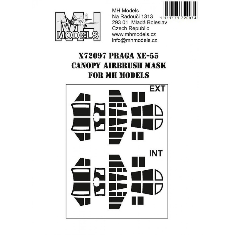 1/72 Praga XE-55 canopy airbrush mask for MH Models