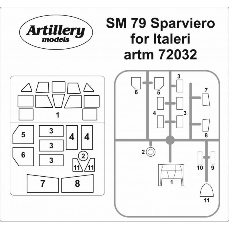 1/72 SM.79 Sparviero Mask (for Italeri)