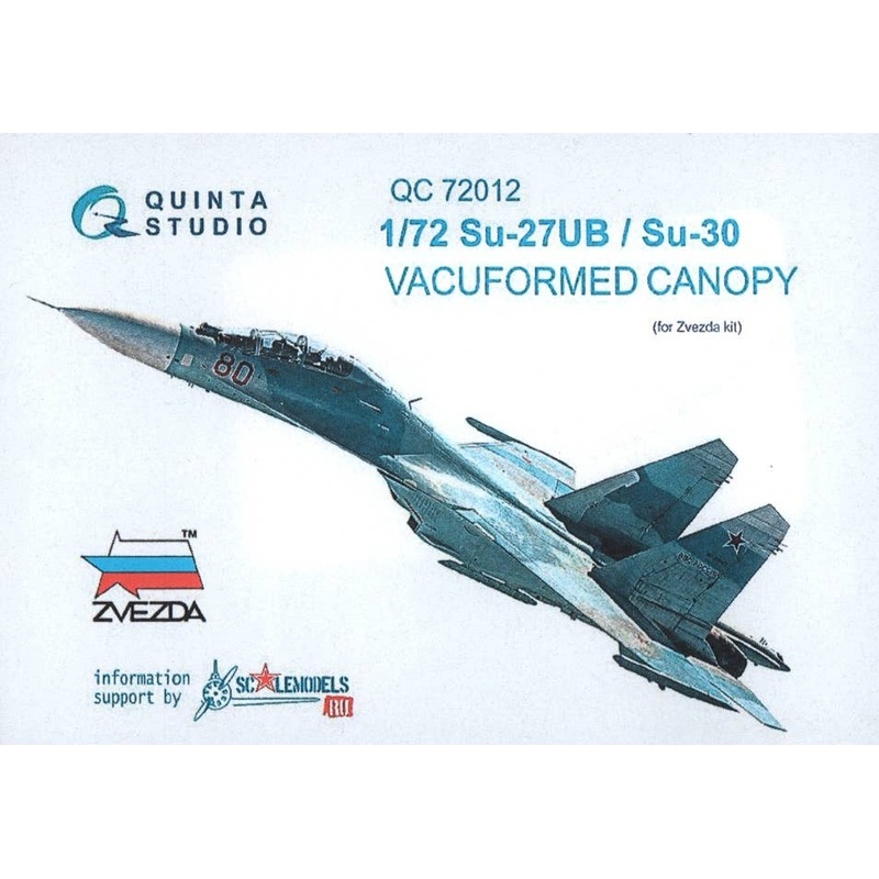 1/72 Su-27UB/Su-30 Vacuformed Clear Canopy(for Zvezda kit)