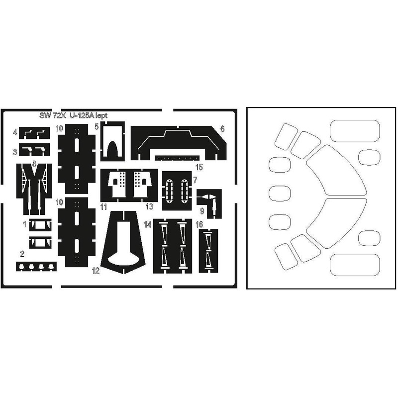 1/72 U-125A Etching Parts Set & Paint Mask Set (for Sword)