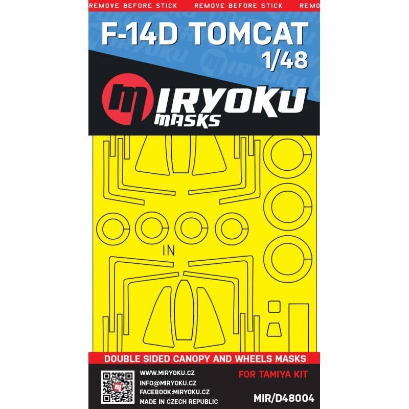 1/48 F-14D Tomcat Double Sided Canopy Masks