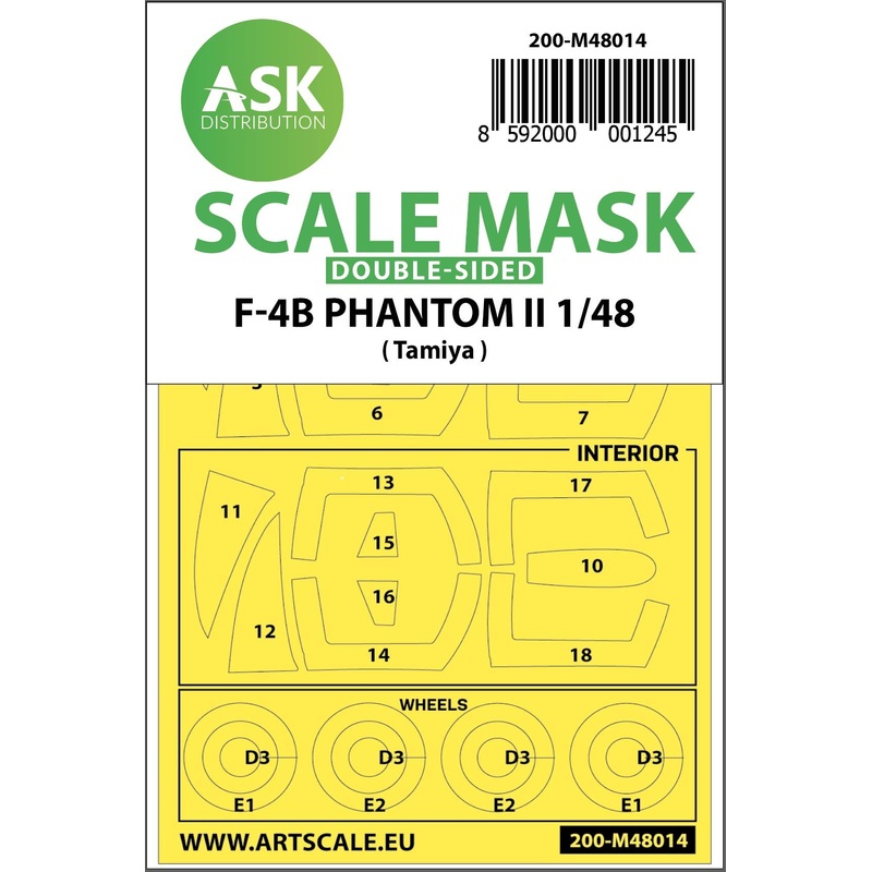 1/48 F-4B Phantom double-sided painting mask for Tamiya