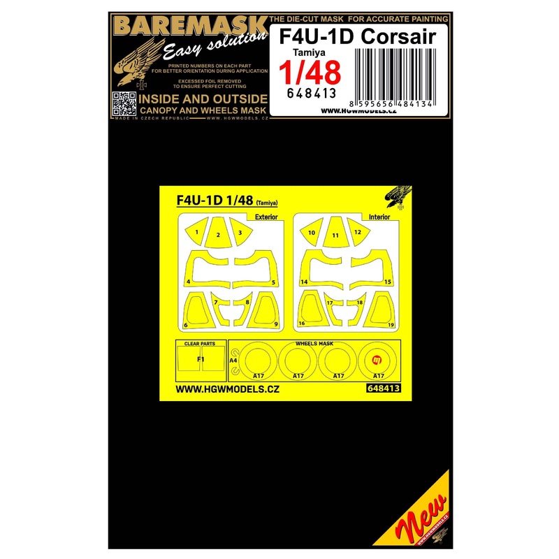 1/48 F4U-1D double-sided canopy mask (for Tamiya)