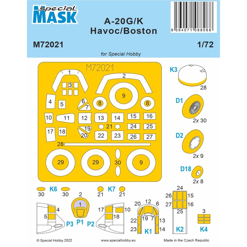 1/72 A-20G/K Havoc/Boston MASK