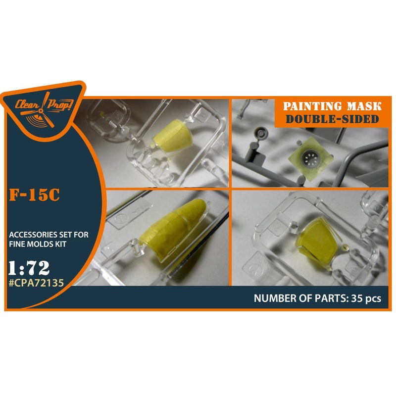 1/72 F-15C painting mask on yellow kabuki paper for Finemolds kits