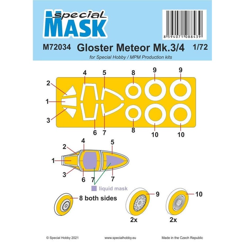 1/72 Gloster Meteor Mk.3/4 MASK for Special Hobby