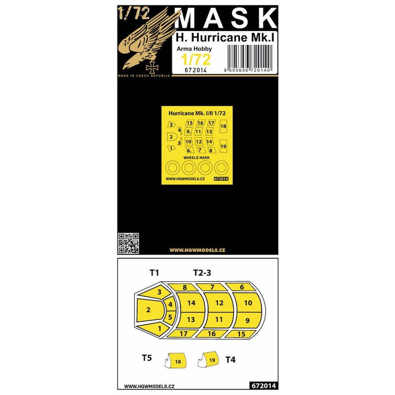 1/72 Hawker Hurricane paint mask (for Arma Hobby)