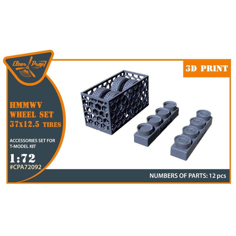 1/72 HMMWV Wheel set 37x12,5 Tires for T-Model kits