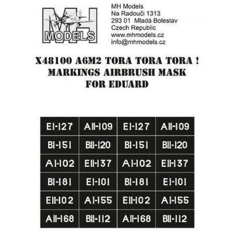 1/48 A6M2 Tora Tora Tora! Markings airbrush mask for Eduard