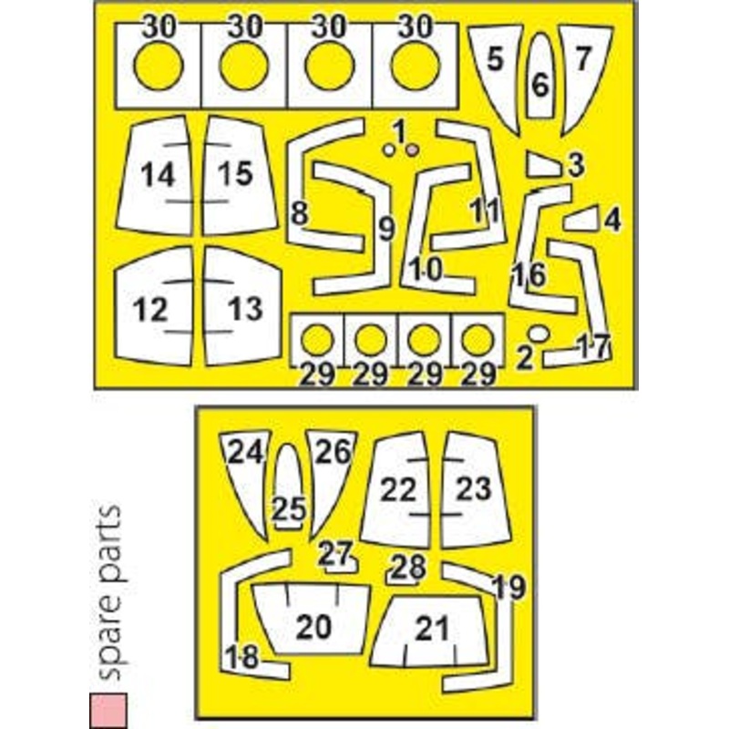 1/48 F-4G/E Phantom II painting mask on yellow kabuki paper for MENG kit