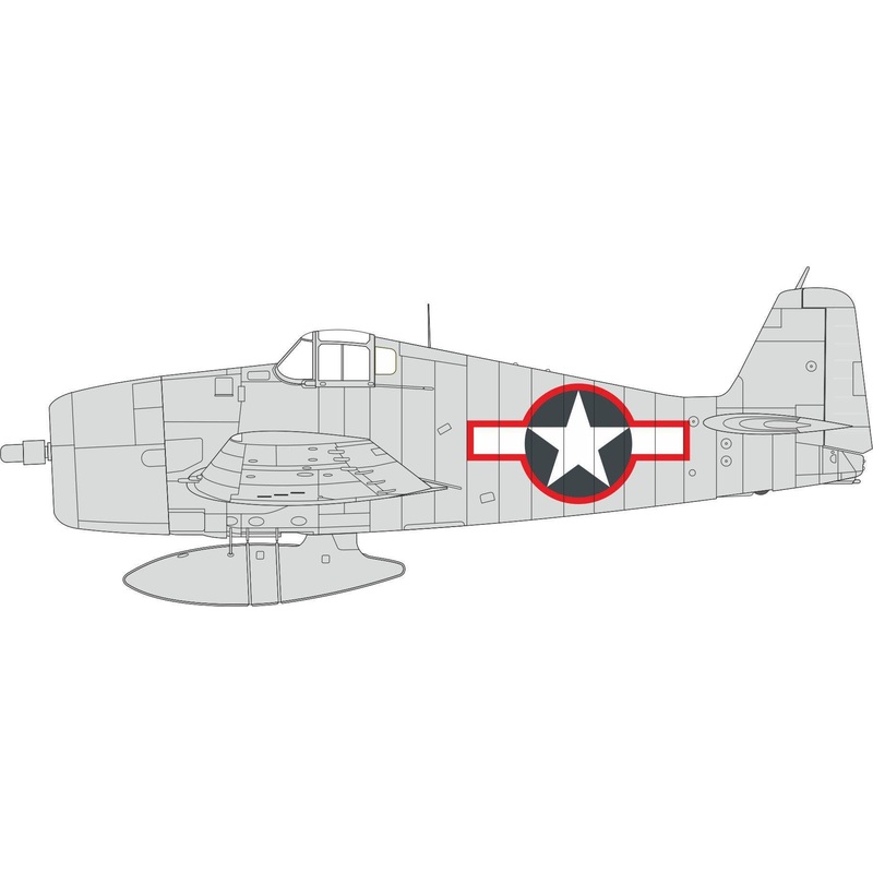 1/48 F6F-3 US national insignia w/ red outline Masks (for EDUARD)