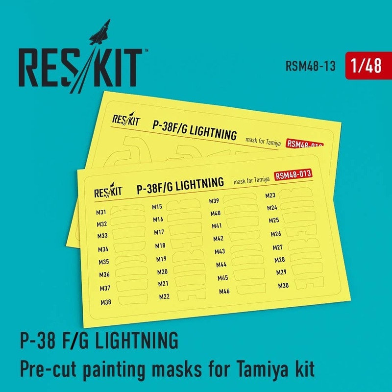 1/48 P-38 F/G Lightning Pre-cut painting masks for Tamiya Kit